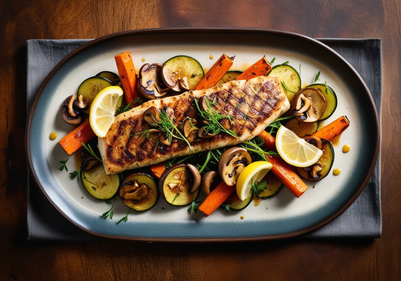 Fish Fillet on Roasted Vegetables