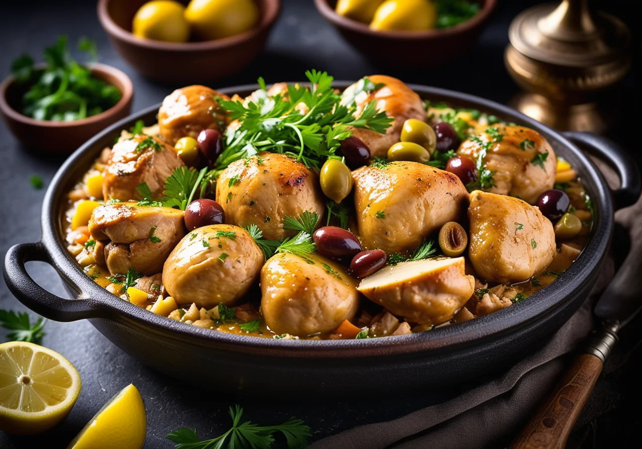 Tajine with Chicken, Olives and Lemon