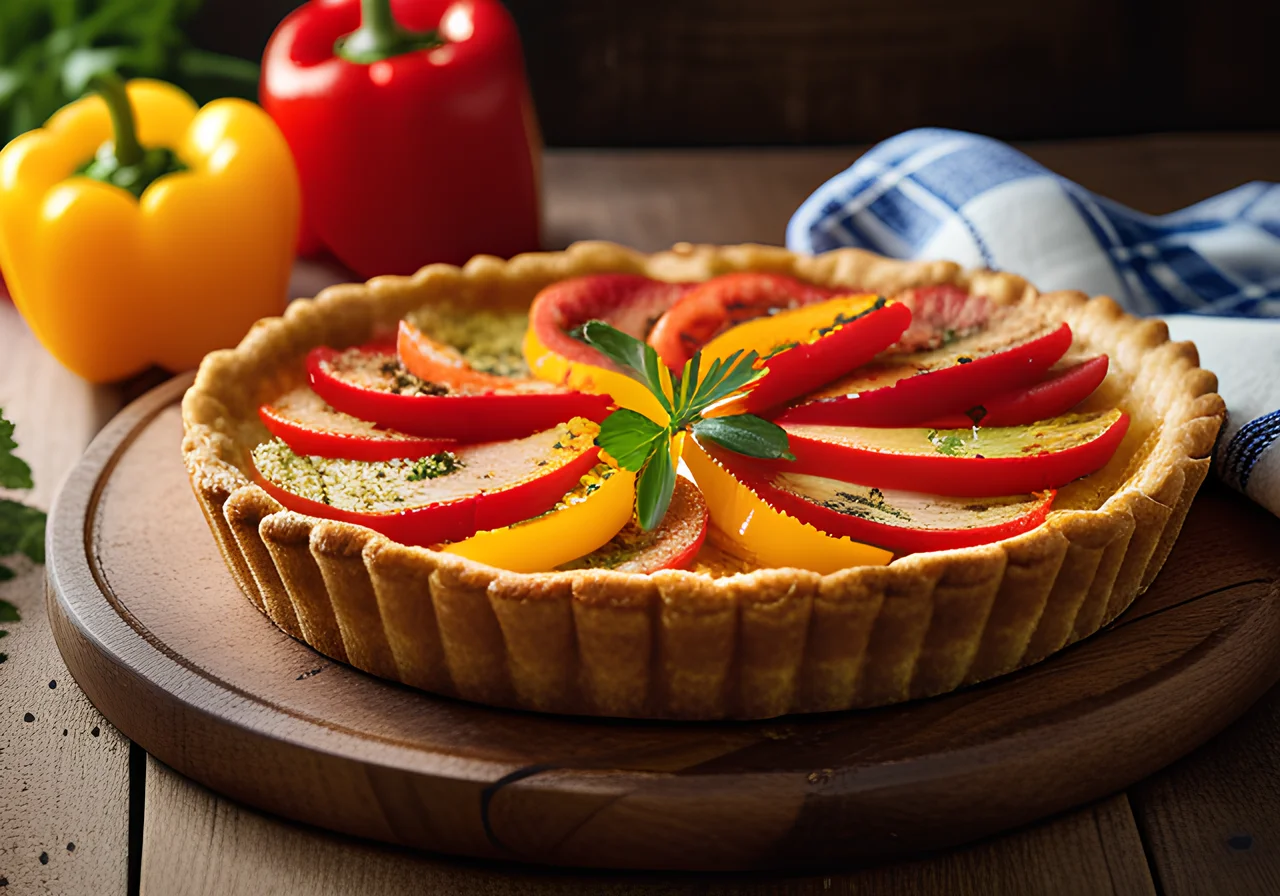 Quiche with Bell Peppers and Ham