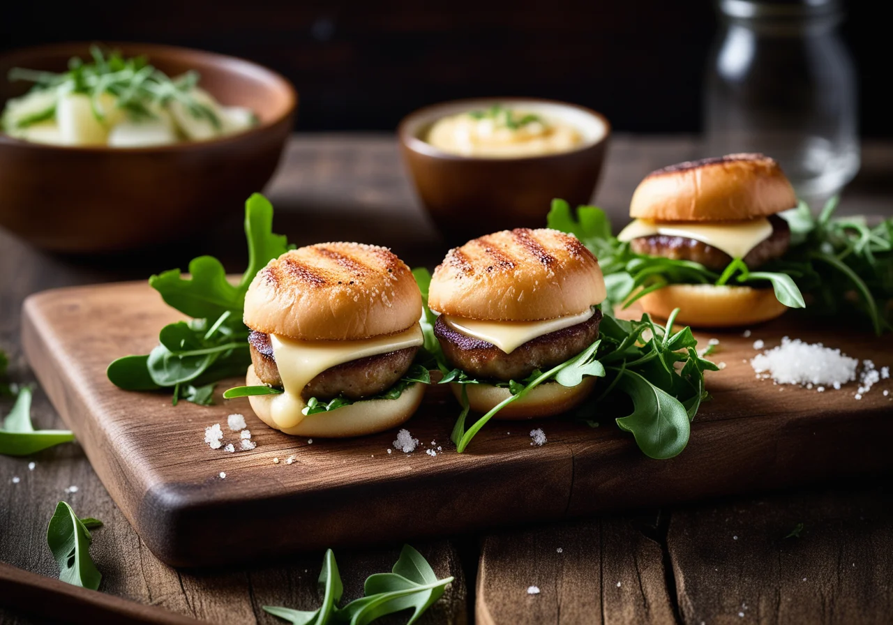 Mini Burger with Scallops and Kohlrabi