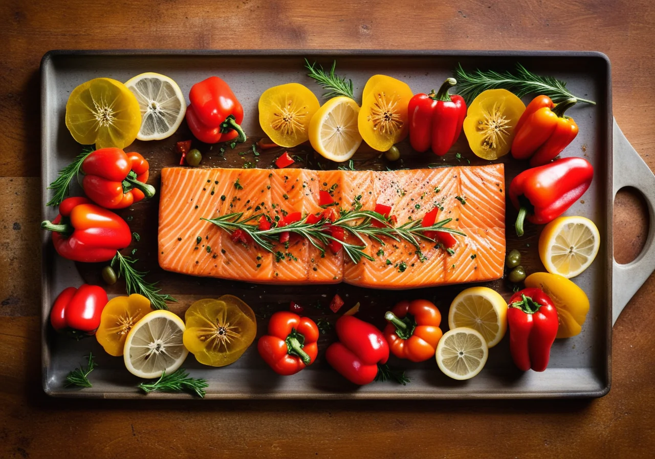 Salmon with Bell Pepper Vegetables