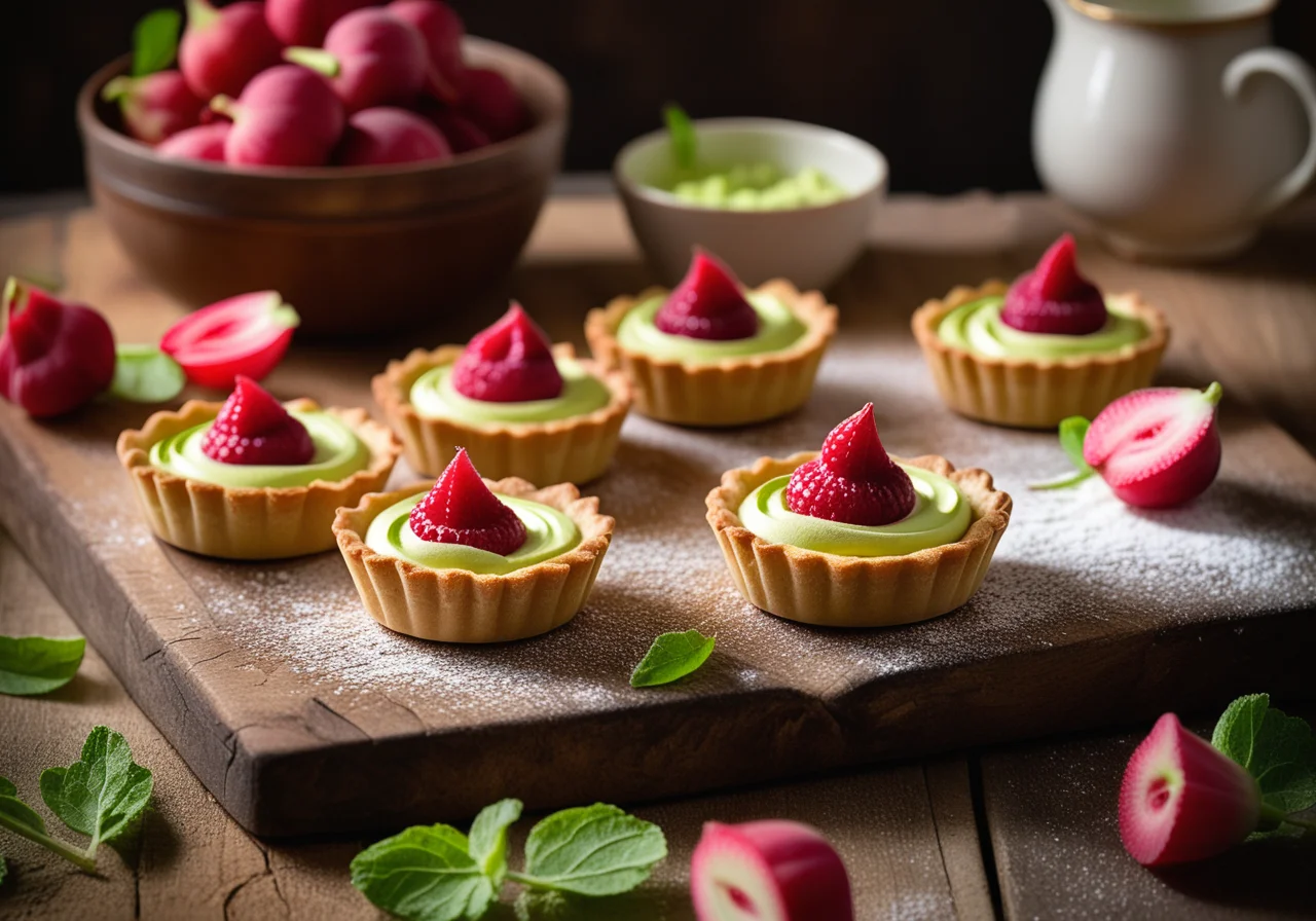 Rhubarb Meringue Tartlets
