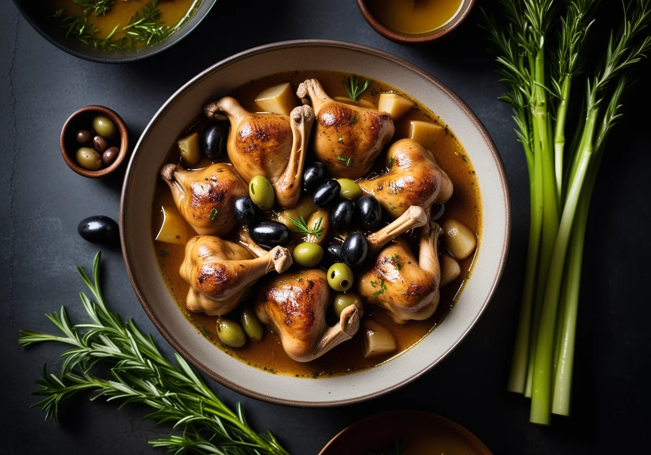Braised Rabbit with Olives and Rosemary
