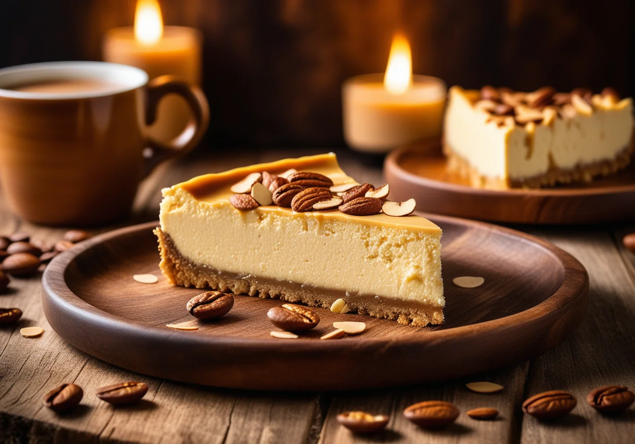 Coffee Cheesecake with Almonds