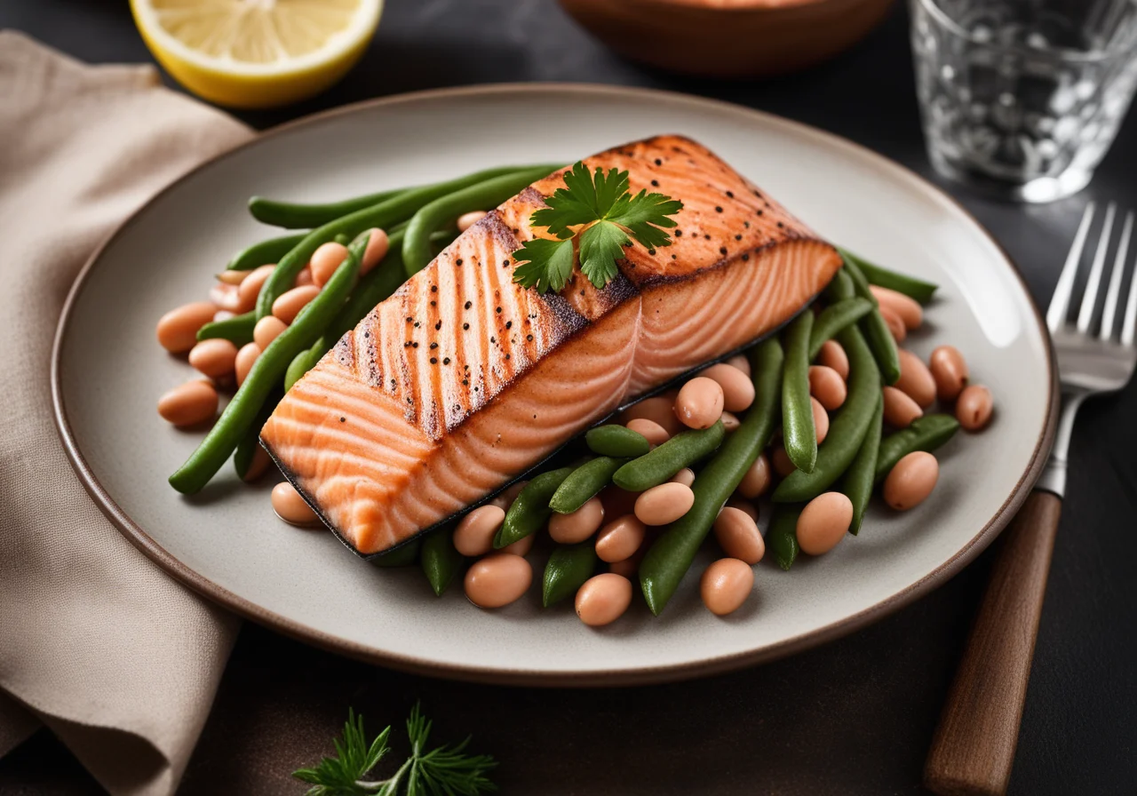 Salmon with Beans