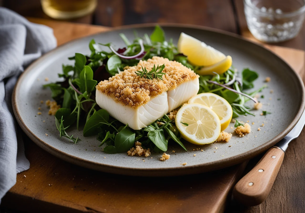 Cod with Breadcrumb Crust