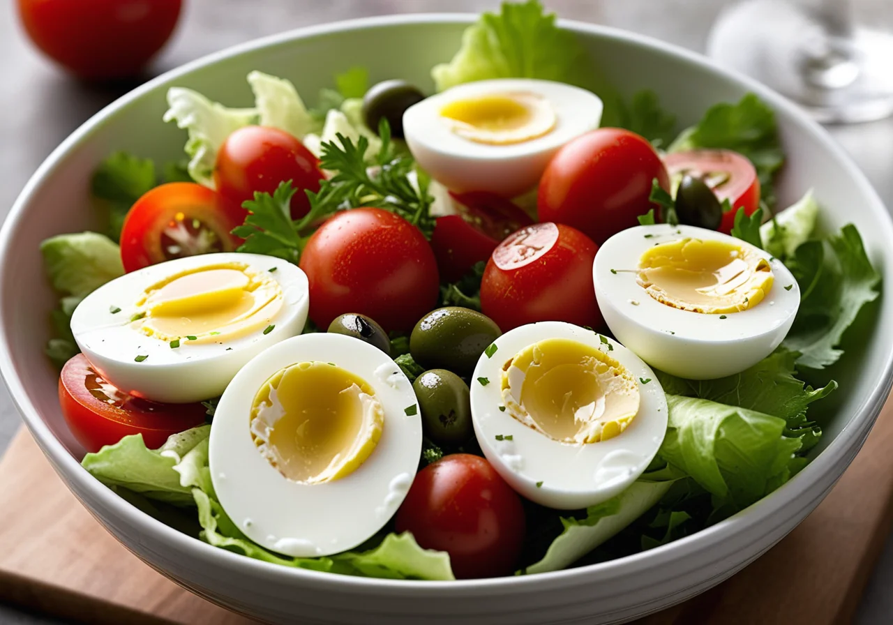 Salad with Olives, Tomatoes and Eggs