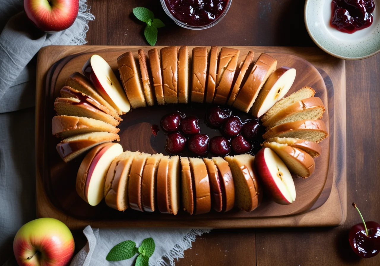 Cake with Jam and Apple