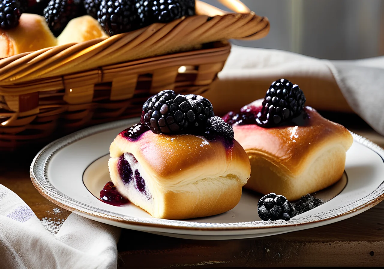 Yeast Rolls with Blackberry Soy Quark Filling