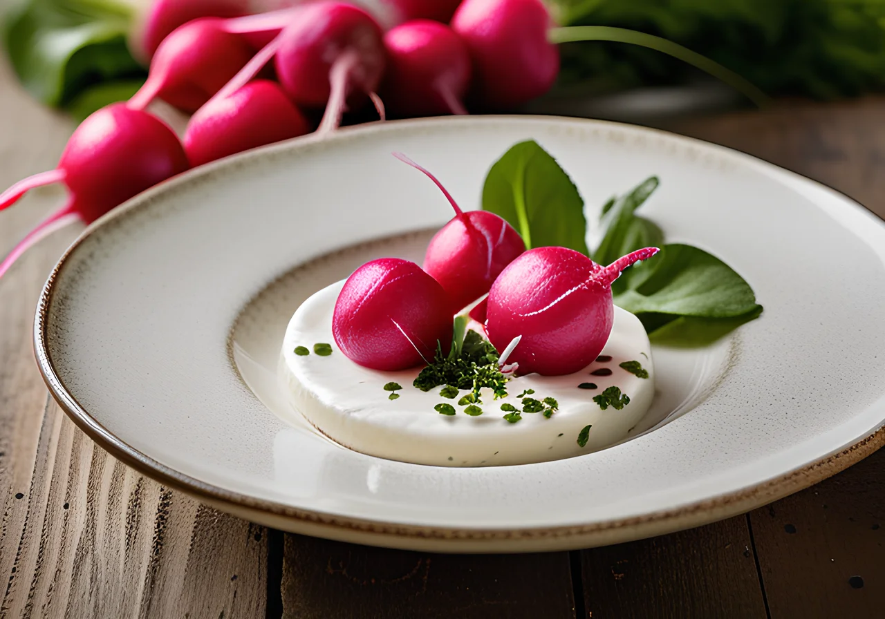 Boiled Potatoes with Radish Quark
