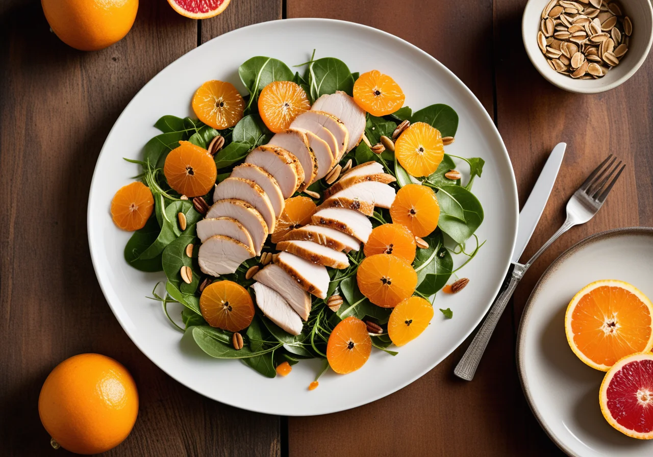 Winter Green Salad with Chicken