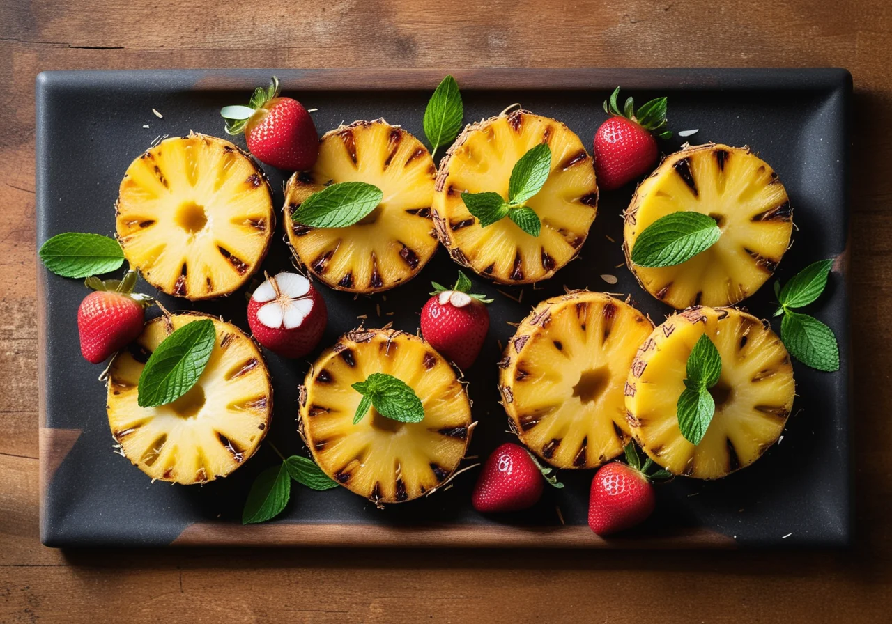Pineapple with Mint Coconut Flakes