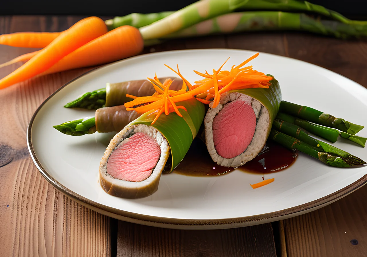 Steamed Beef and Vegetable Roll-Ups