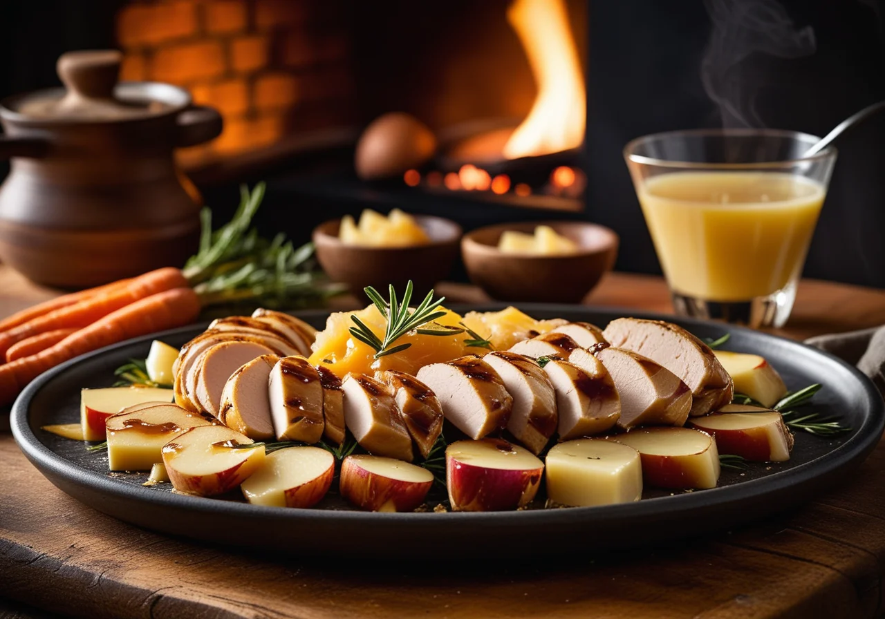 Raclette with Chicken and Vegetables