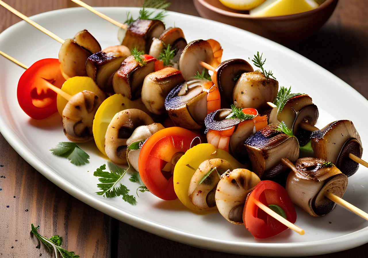 Scampi and Vegetable Skewers