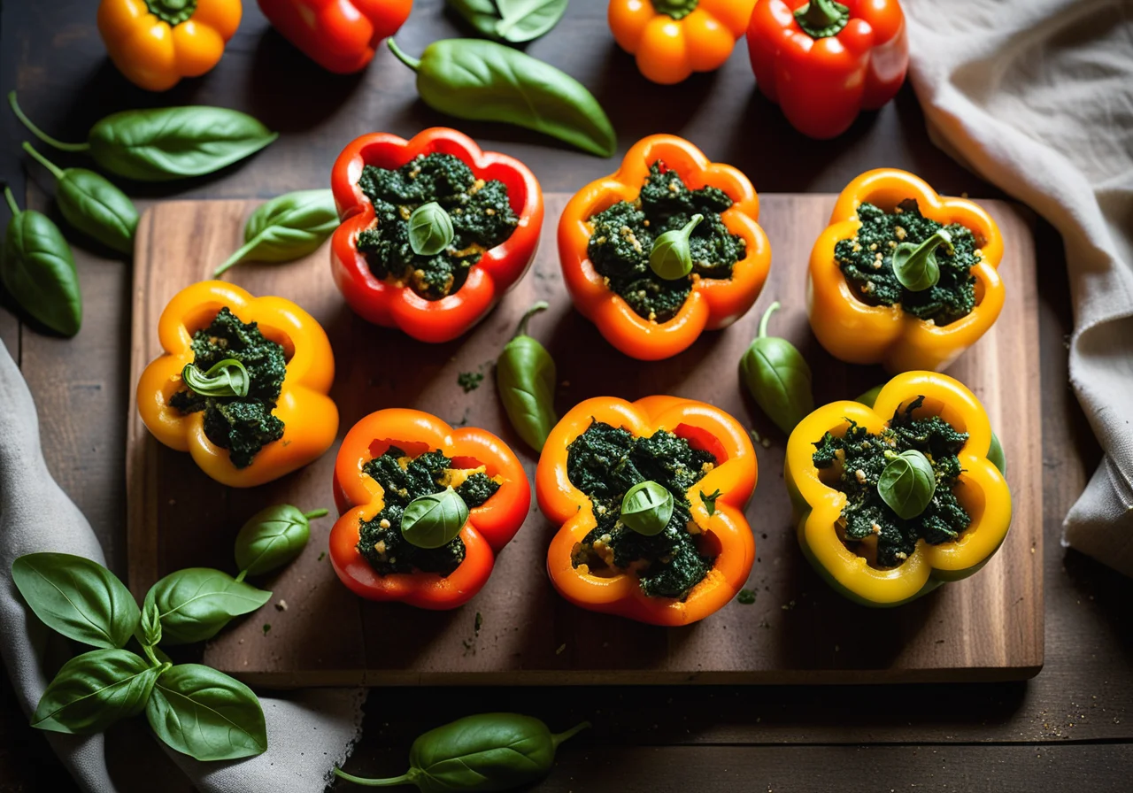 Spinach Stuffed Bell Peppers