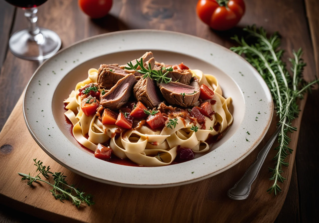 Pasta mit Hasengulasch