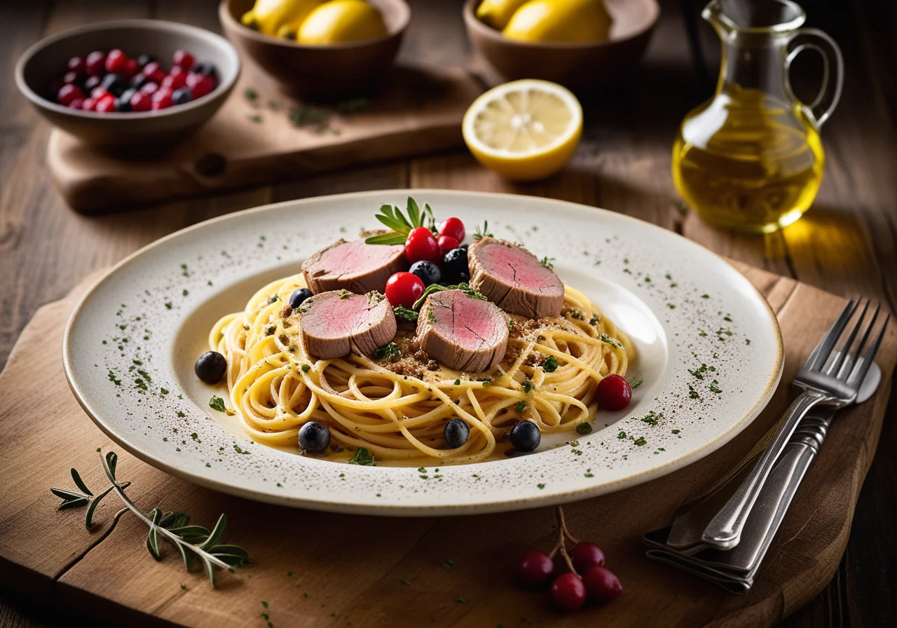 Spaghetti with Veal and Lemon Sauce