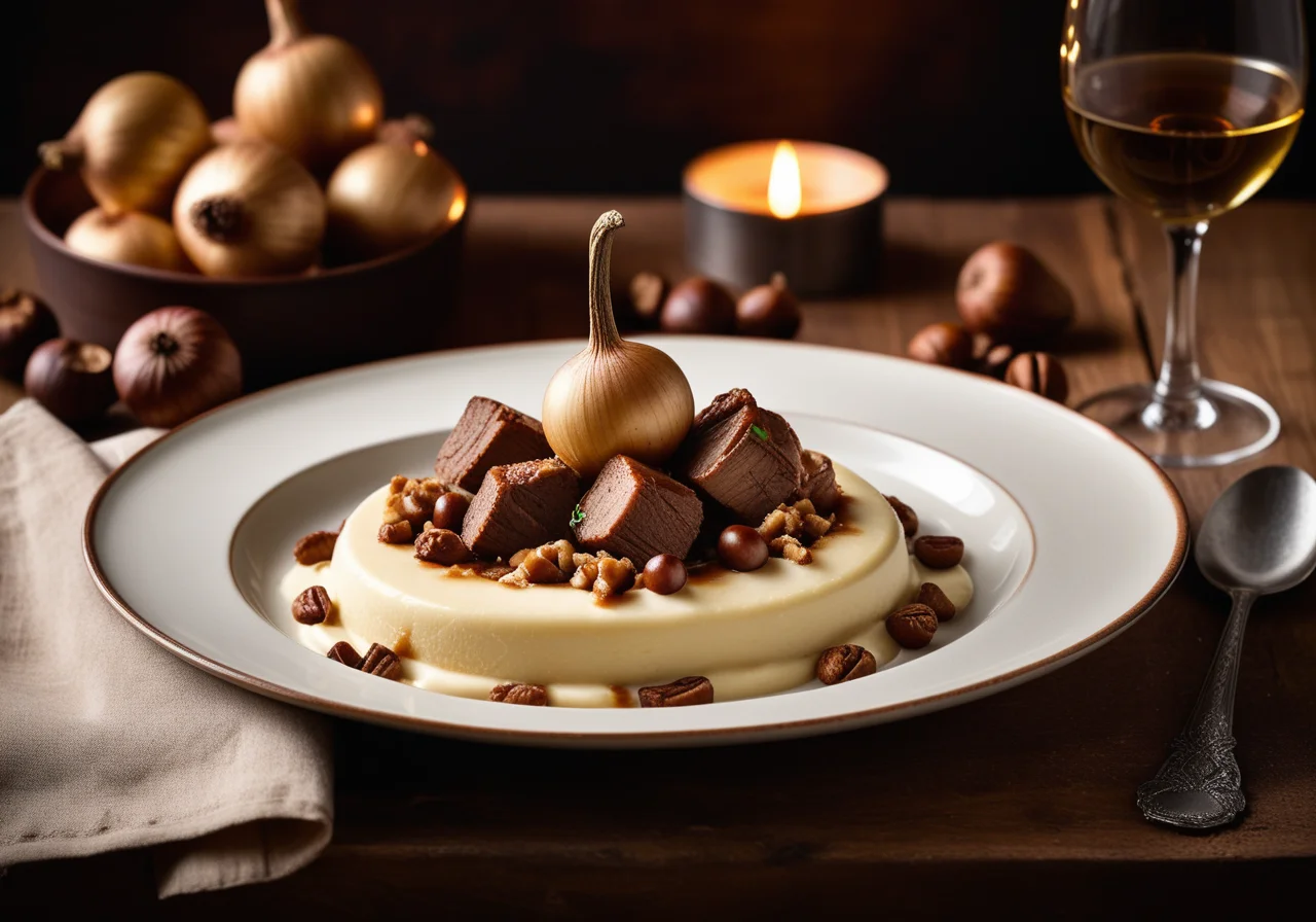 Rabbit ragout with parsnip purée