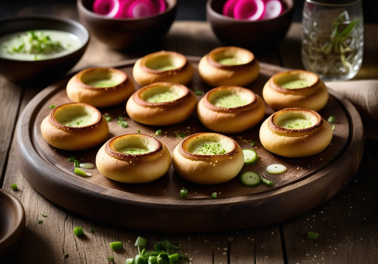 Dough pockets with radish-leek filling