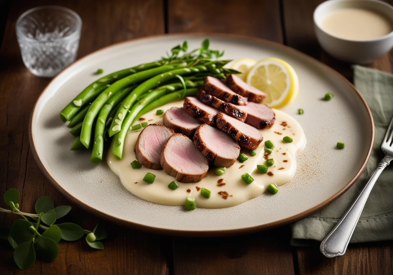 White Asparagus with Pork Tenderloin