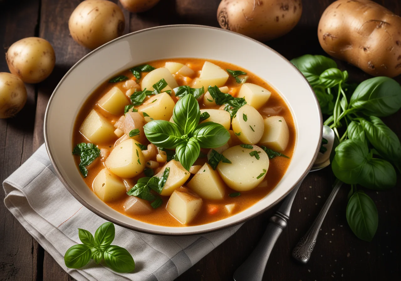 Potato Onion Stew with Basil