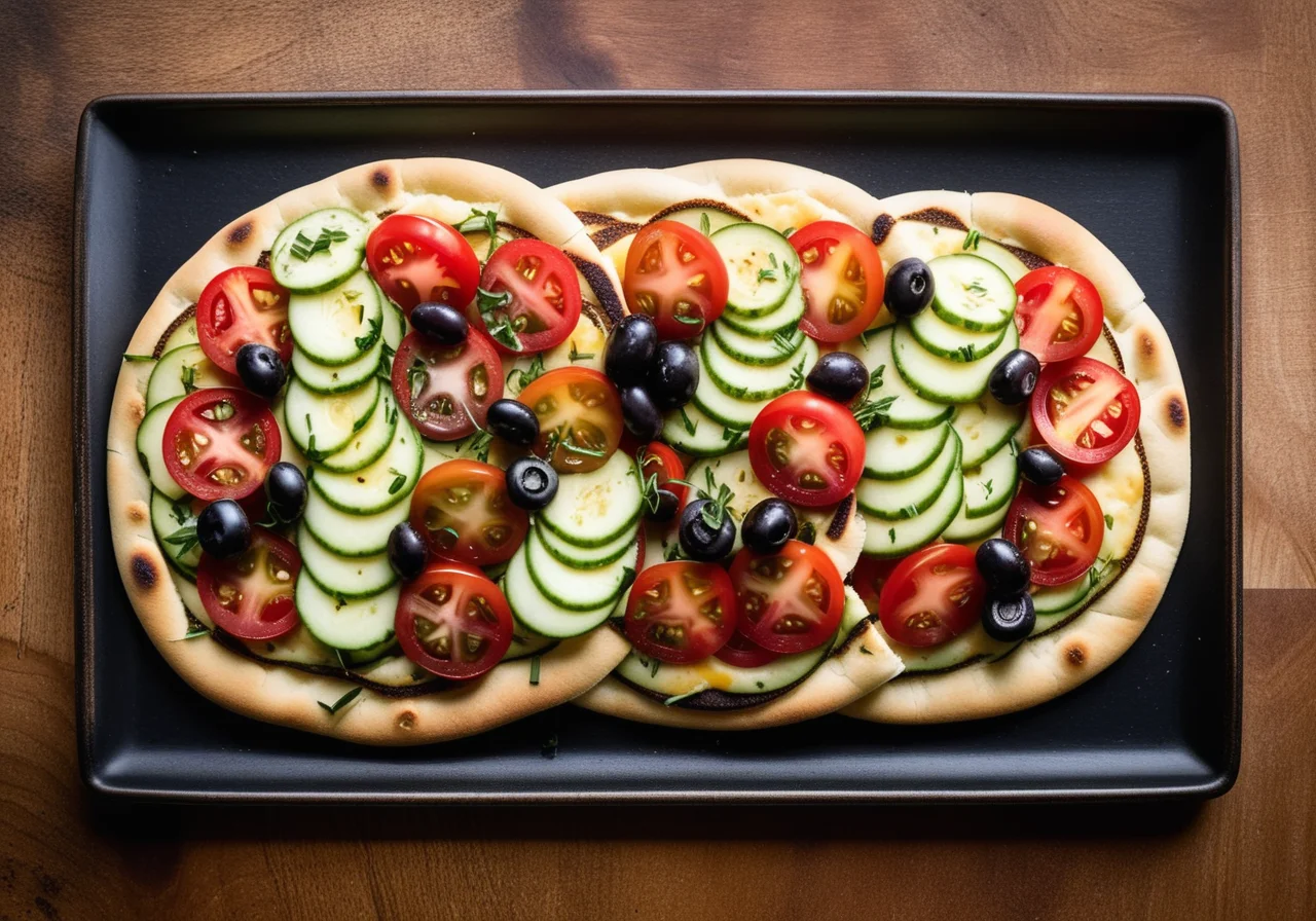 Stuffed Flatbread with Salad