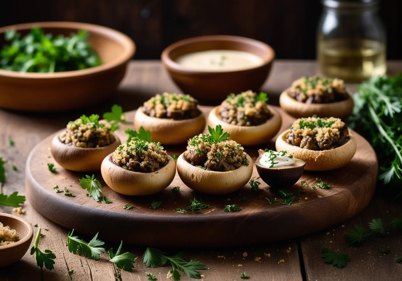 Champignons with Herb Filling