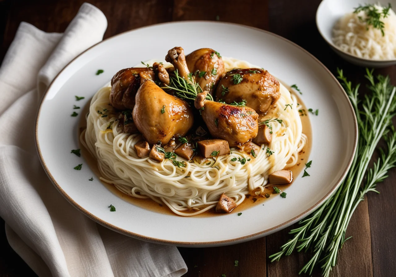 Pearl Chicken Ragout with Noodles